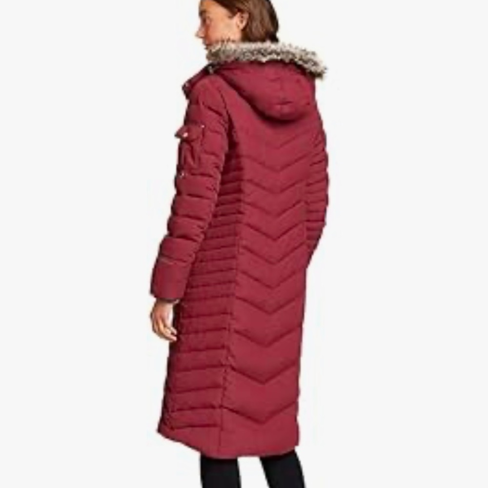 EDDIE BAUER SIZE SUN VALLEY DOWN DUFFLE COAT IN DARK SABLE SIZE PETITE LARGE - Picture 13 of 16